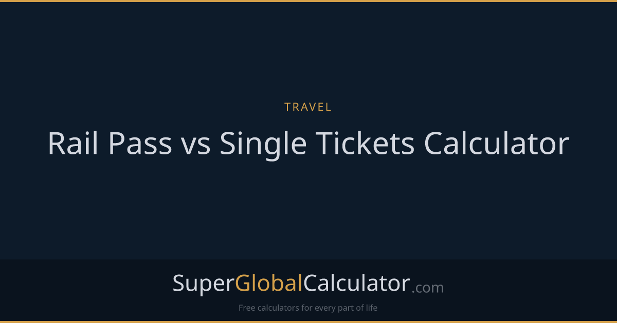Rail Pass vs Single Tickets Calculator
