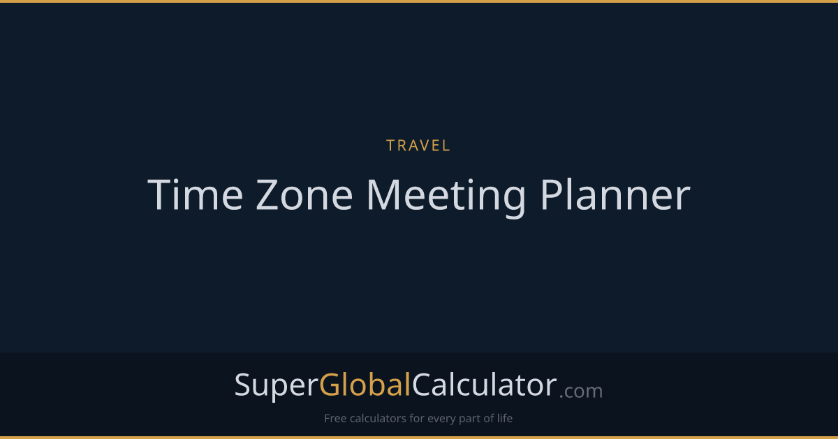 Time Zone Meeting Planner