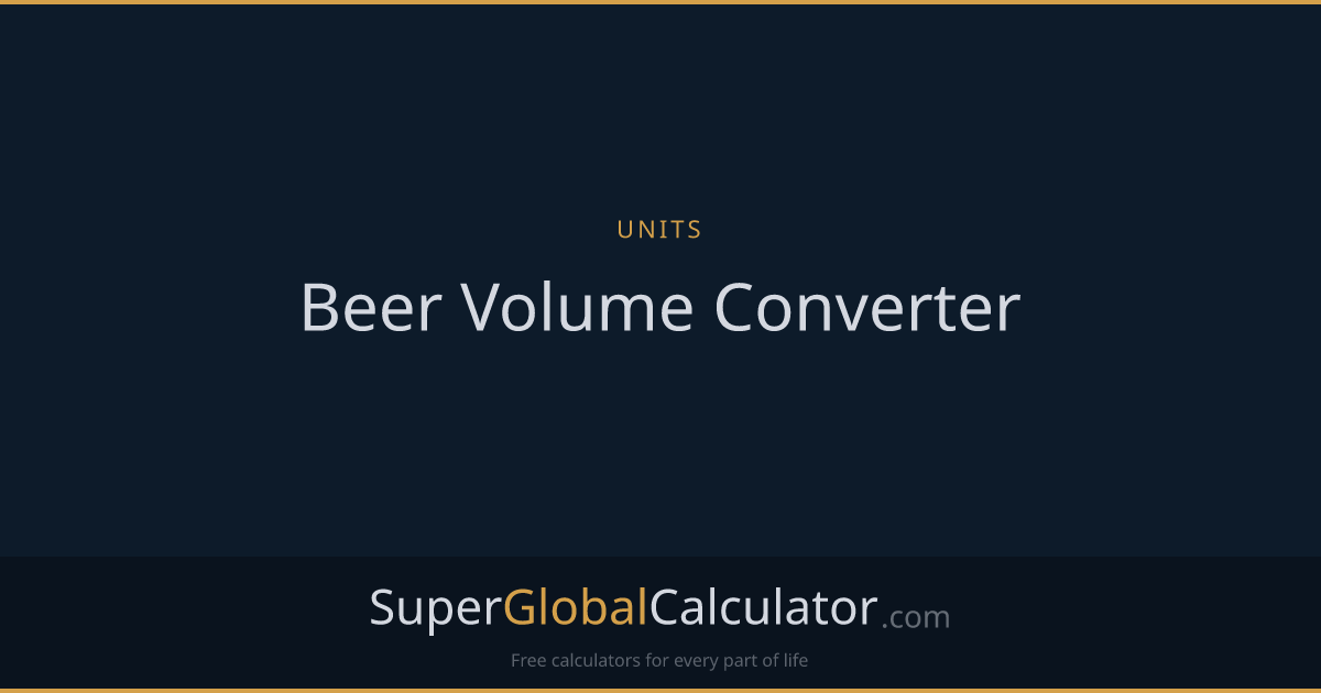 Beer Volume Converter