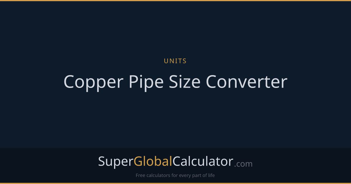 Copper Pipe Size Converter