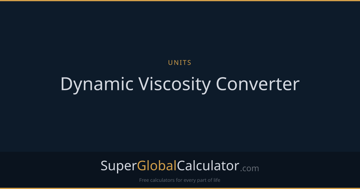 Dynamic Viscosity Converter