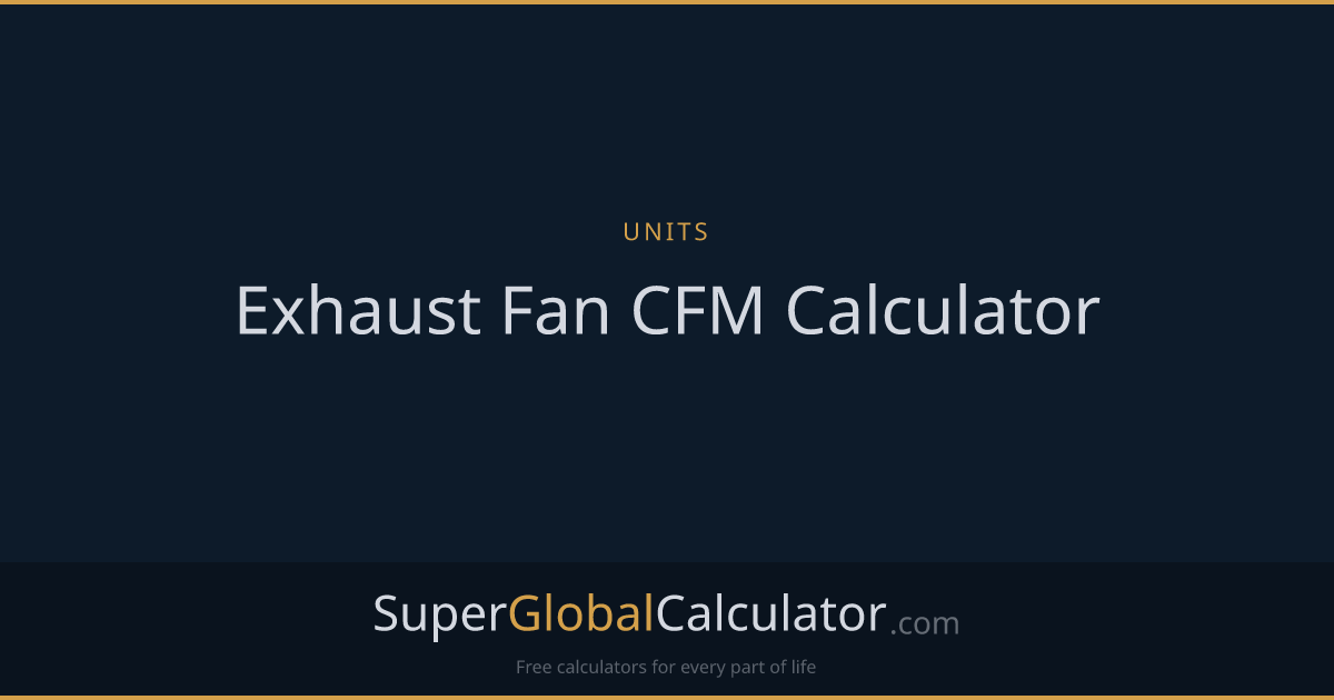 Exhaust Fan CFM Calculator