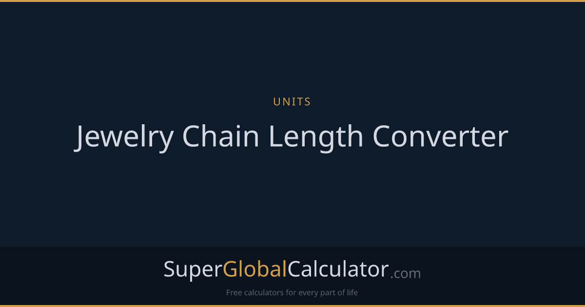 Jewelry Chain Length Converter