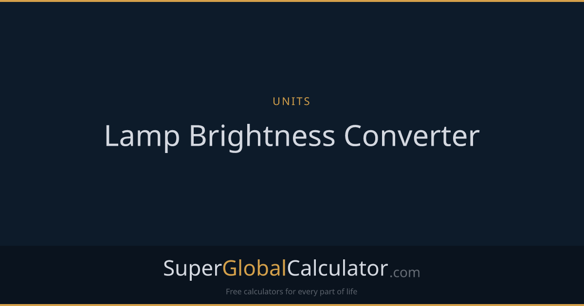 Lamp Brightness Converter