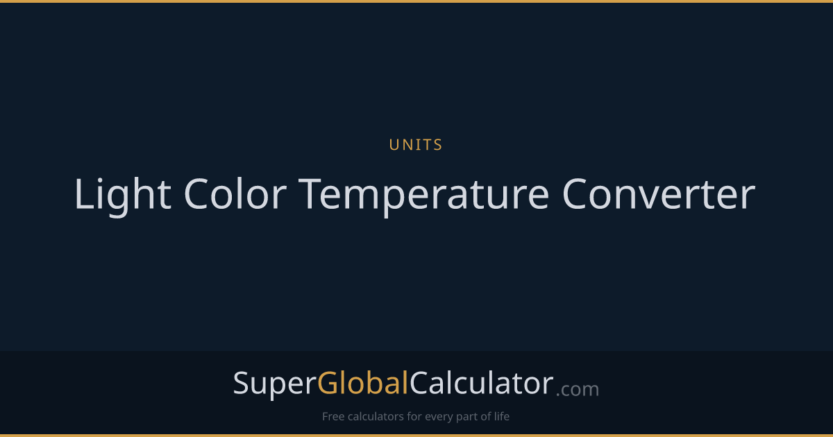 Light Color Temperature Converter