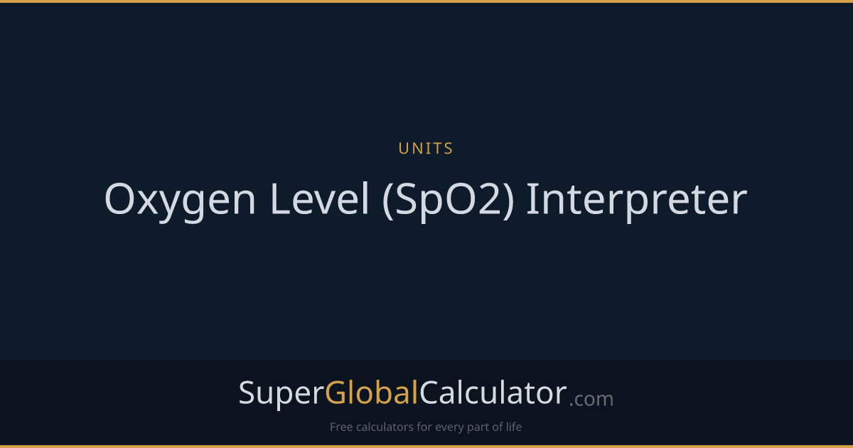 Oxygen Level (SpO2) Interpreter