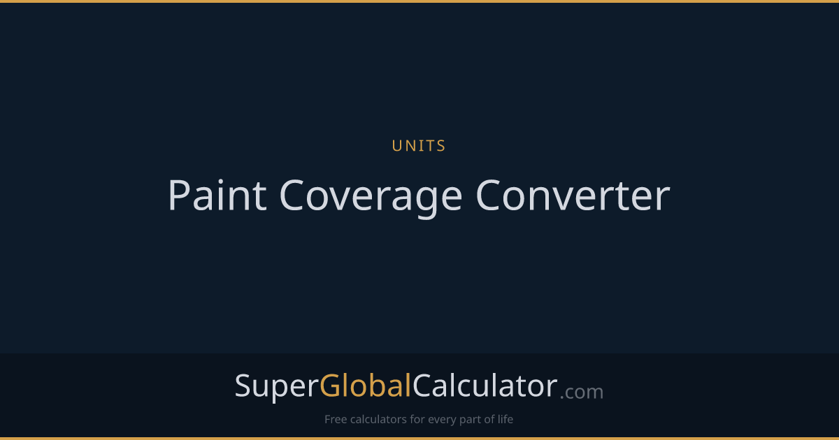 Paint Coverage Converter
