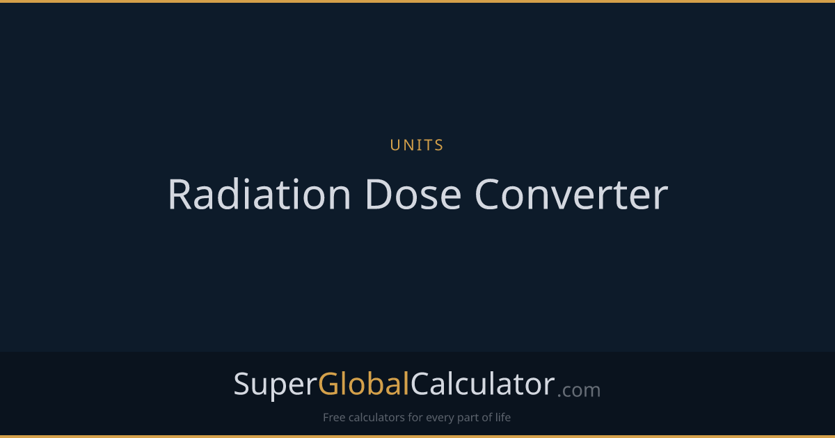 Radiation Dose Converter