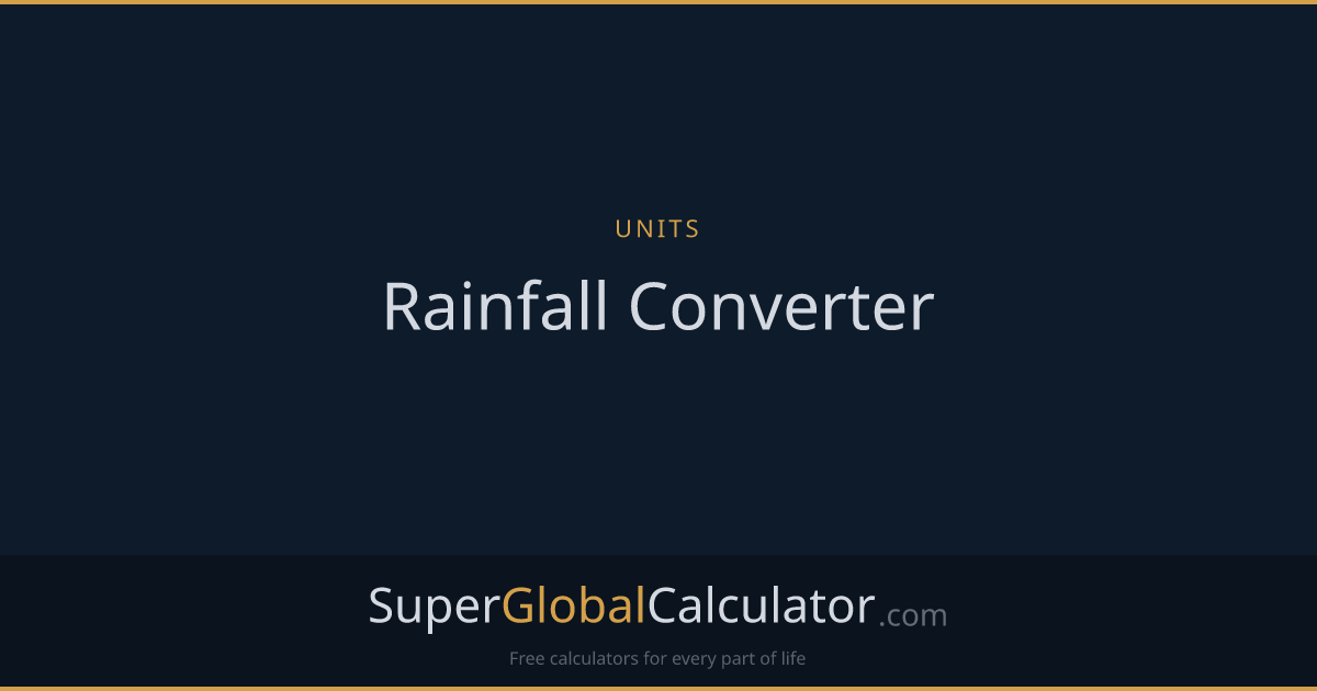 Rainfall Converter