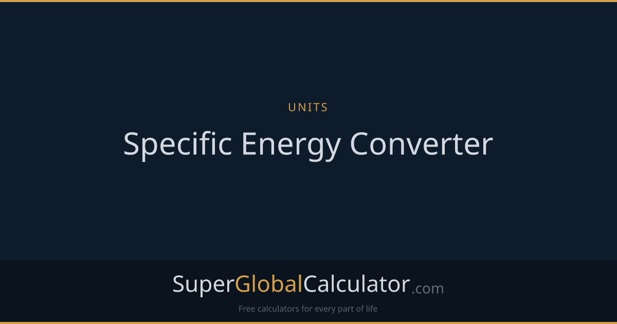 Specific Energy Converter