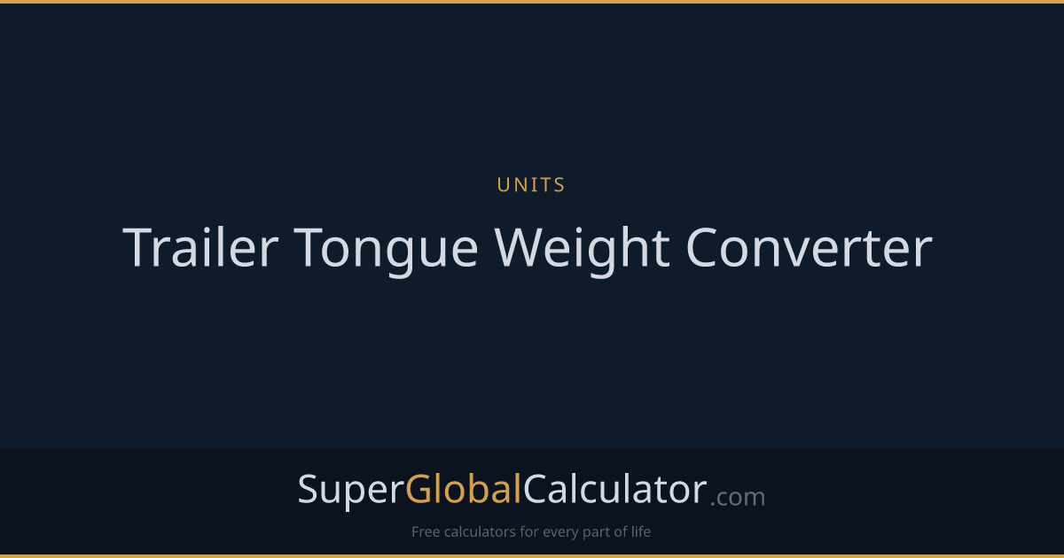 Trailer Tongue Weight Converter