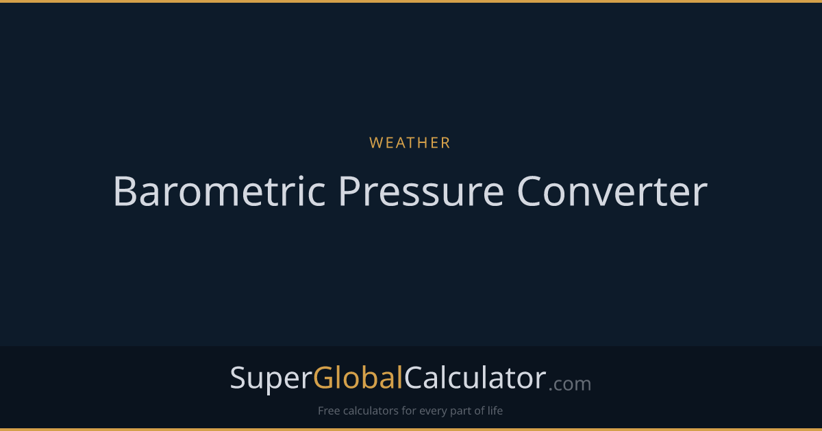Barometric Pressure Converter