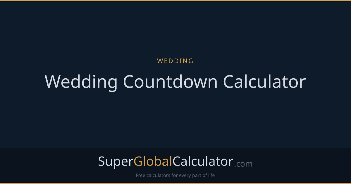 Wedding Countdown Calculator